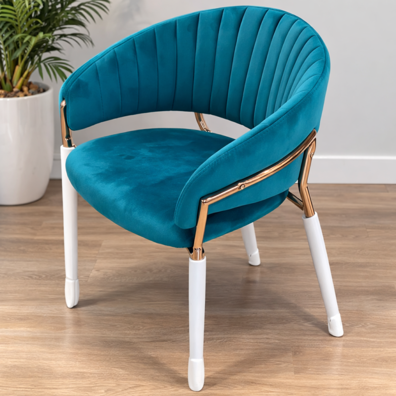 Luxury Velvet Accent Dining Chair with Gold Frame