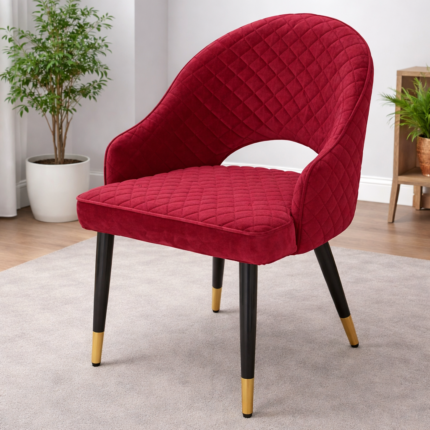 Luxury Quilted Velvet Accent Dining Chair