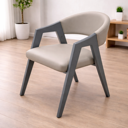 Contemporary Comfort with Stylish Wooden Frame Add elegance and comfort to your space with the Modern Upholstered Dining Armchair from Kozy Homes. Designed with a sleek upholstered seat and a sturdy wooden frame, this chair offers the perfect combination of style, durability, and ergonomic comfort. Its modern curved backrest and minimalist structure make it ideal for dining rooms, living rooms, offices, cafés, restaurants, and contemporary interiors.