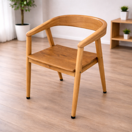 Solid Wood Curved Back Dining Chair
