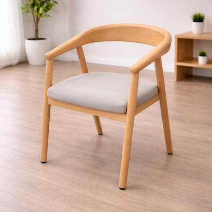 Solid Wood Upholstered Armchair