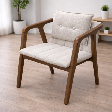 Premium Upholstered Wooden Lounge Chair