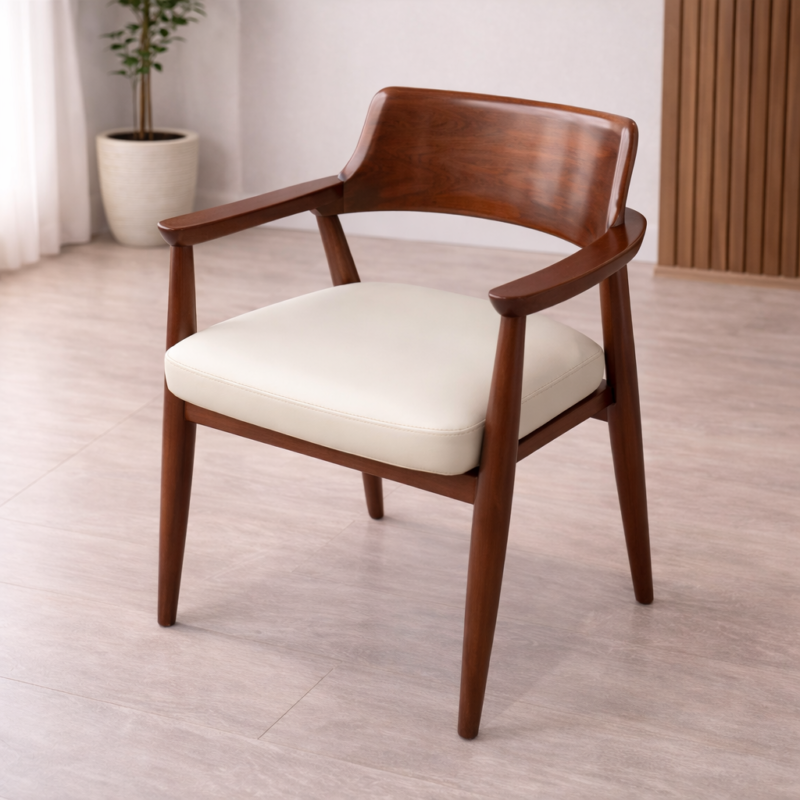 Classic Wooden Frame Upholstered Armchair