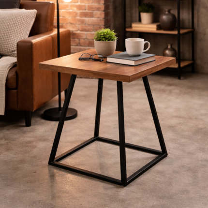 Industrial Wooden Side Table