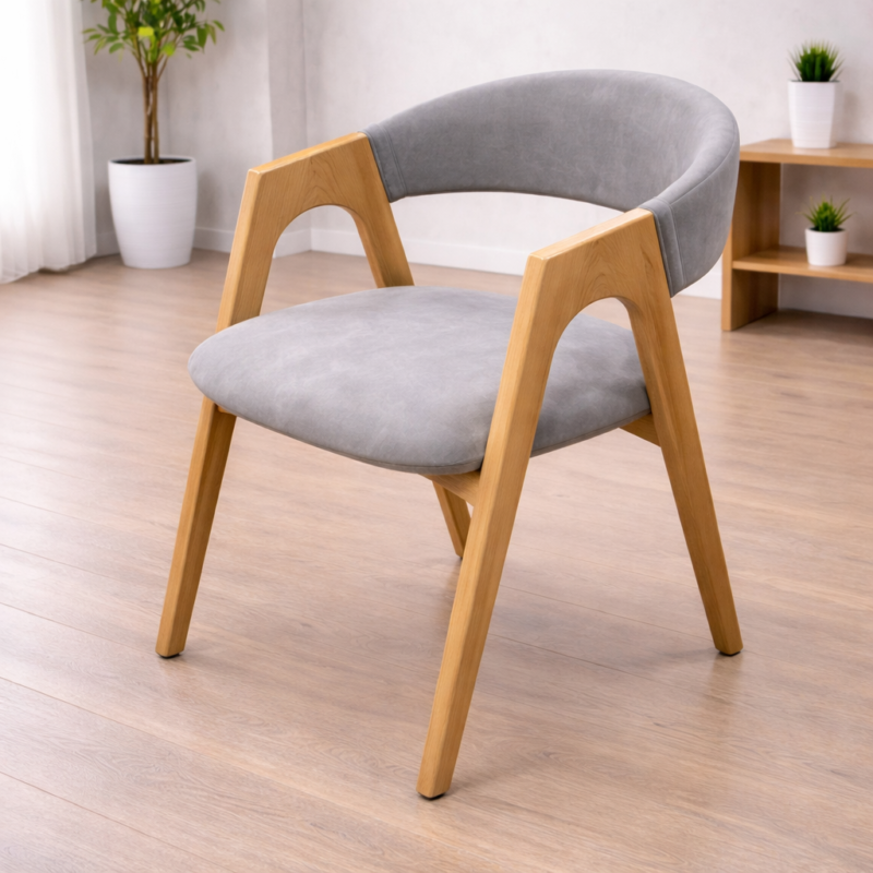 Contemporary Upholstered Wooden Dining Chair