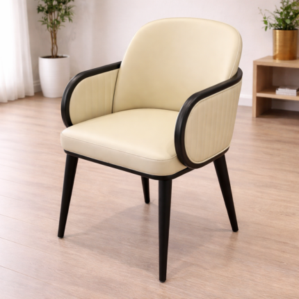 Luxury Curved Arm Upholstered Dining Chair