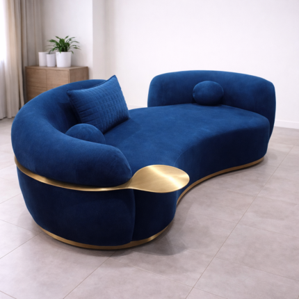 Luxury Curved Velvet Lounge Sofa