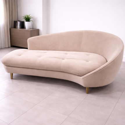 Modern Curved Chaise Lounge Sofa