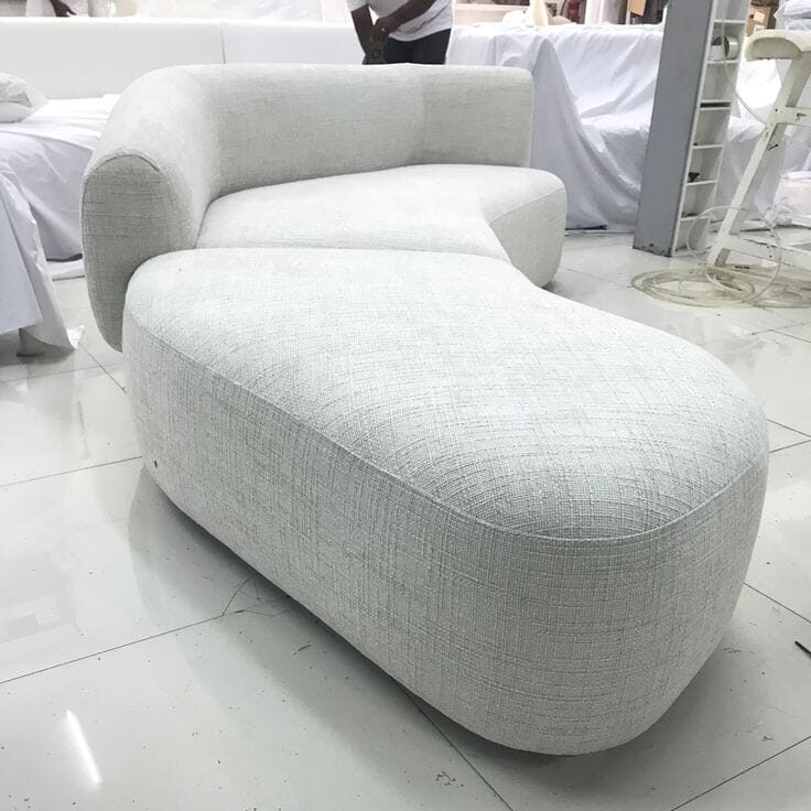 Modern Sculptural Chaise Lounge Sofa